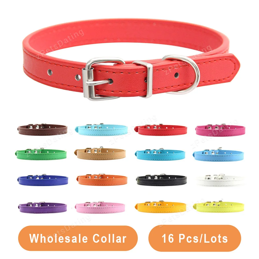 Pet Supplies Wholesale - Wholesale 16 PCS Pet Collar Solid