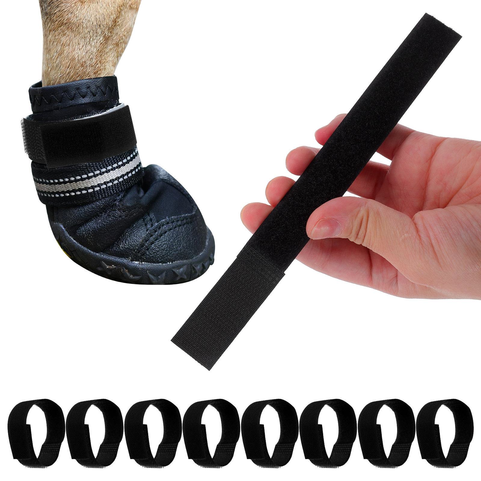 Dog Booties Paw Protector - 10Pcs Adjustable Pet Bootie Fasteners Non