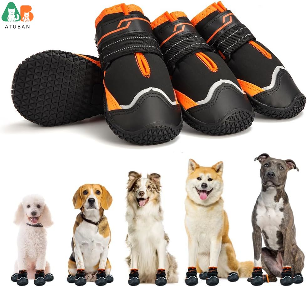 Dog Booties Paw Protector - ATUBAN Dog Shoes for Dogs Anti-Slip